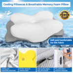 NIXGEN Premium Butterfly Cervical Memory Foam Pillow White - Image 7