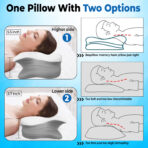 NIXGEN Premium Butterfly Cervical Memory Foam Pillow White - Image 5